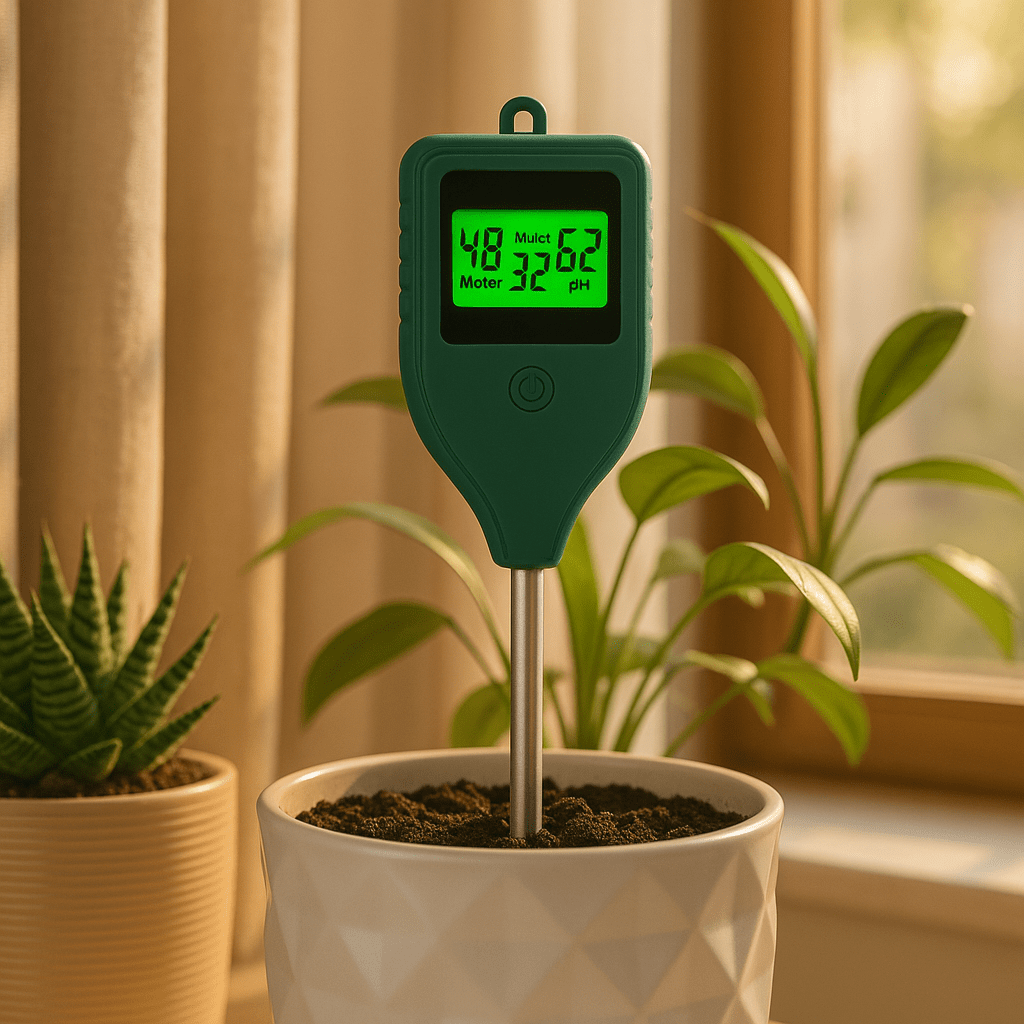 របៀបប្រើម៉ាស៊ីនវាស់ដី 3-in-1 (pH សារជាតិចិញ្ចឹម និងសំណើម) - BeGreen Dynamics